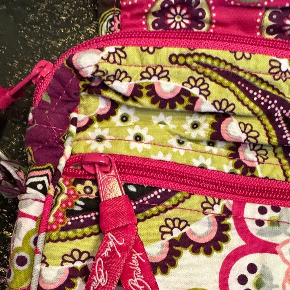 Vera Bradley Pink and Purple Paisley Crossbody Bag Very Berry - Picture 3 of 4